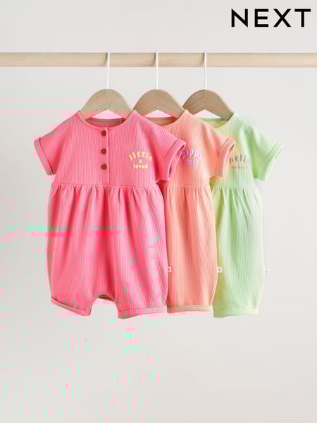 Multi Bright Colour Baby Rompers 3 Pack (AG4739) | € 28 - € 34