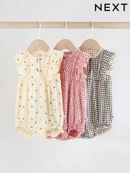 Monochrome Printed Baby Rompers 3 Pack (AG4753) | € 26 - € 31