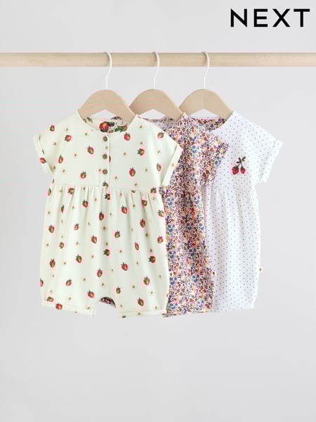 Red and Blue Floral Baby Rompers 3 Pack (AG4756) | € 28 - € 34