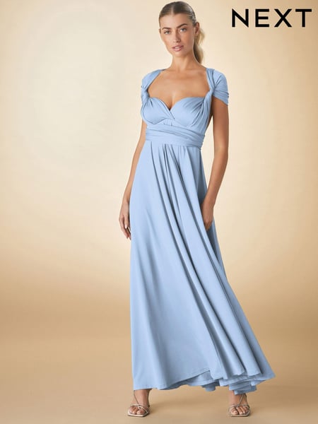 Pastel Blue Jersey Multiway Bridesmaid Wedding Maxi Dress (AG5164) | € 108