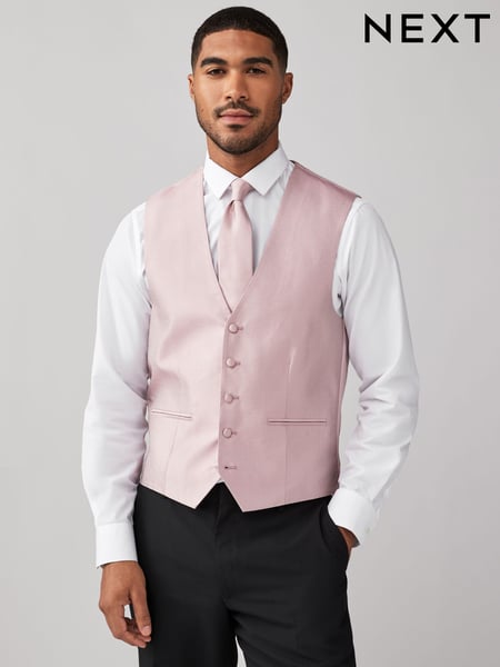 Pink Textured Silk Waistcoat (AG5165) | € 82