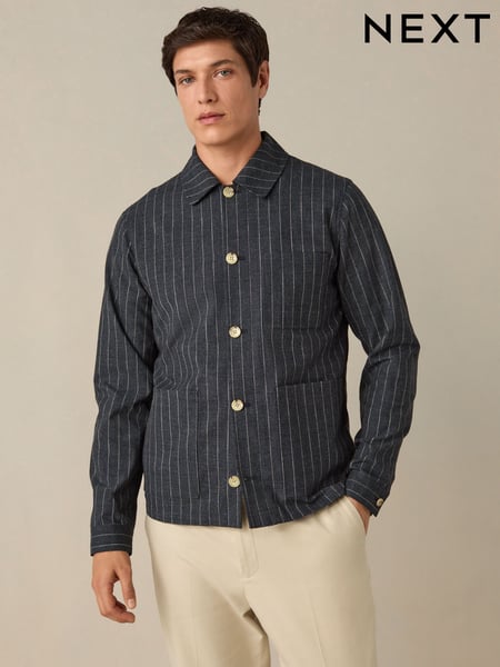 Navy Regular Fit Striped Shacket (AG5789) | € 88