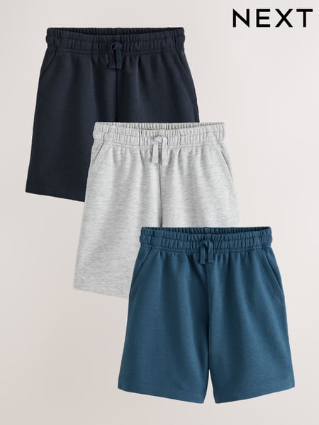 Navy/Blue/Grey Sporty Fit Basic Shorts 3 Pack (3-16yrs) (AG5824) | € 26 - € 47