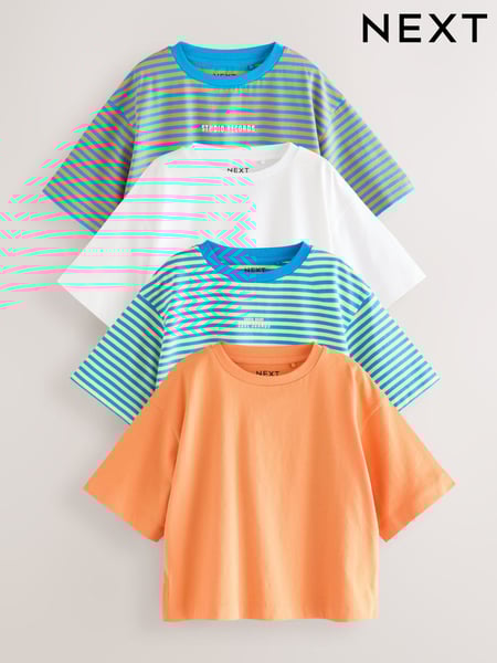 Bright Orange Stripe Oversized T-Shirts 4 Pack (3-16yrs) (AG5832) | € 28 - € 37