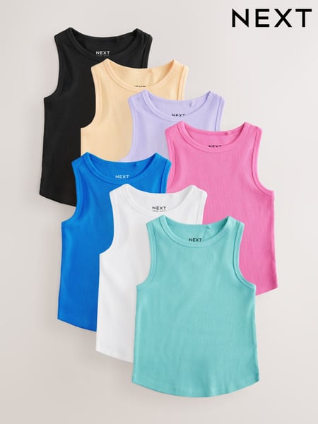 Multi Bright Rib Vests 3 Pack (3-16yrs) (AG5839) | € 28 - € 37