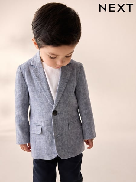 Blue Linen Blend Blazer (3mths-9yrs) (AG8629) | € 34 - € 40