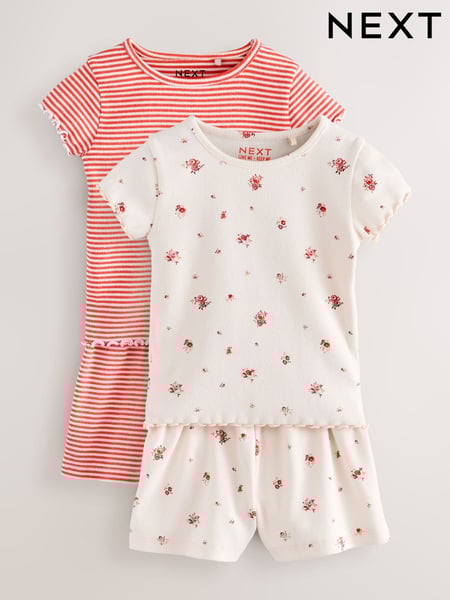 Red Ribbed Top and Shorts Set 2 Pack (3mths-7yrs) (AG8675) | € 27 - € 33