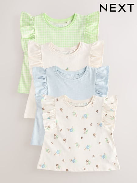 Blue Girl 100% Cotton Vest Tops 4 Pack (3mths-7yrs) (AG8680) | € 24 - € 30