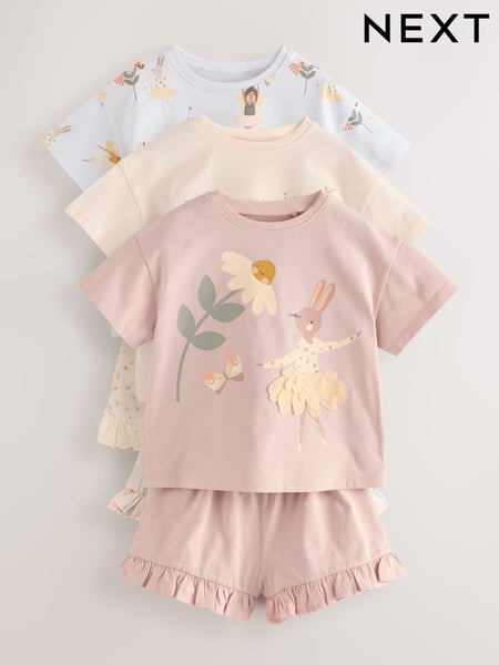 Pink Bunny Top and Shorts Set 3 Pack (3mths-7yrs) (AG8684) | € 40 - € 45