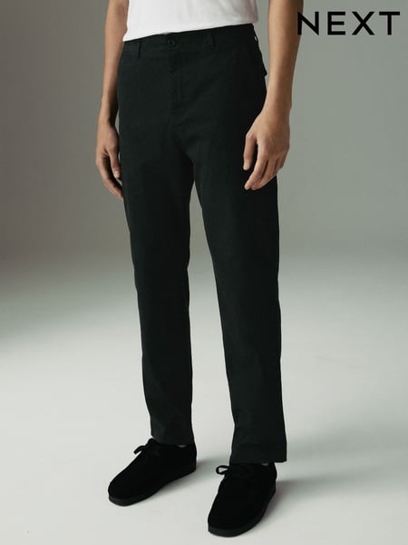Black Regular Tapered Fit Textured Chino Trousers (AG9019) | € 48