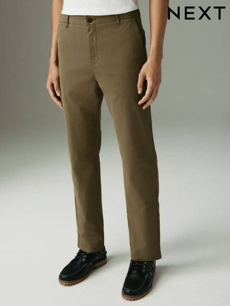 Tan Brown Regular Tapered Fit Textured Chino Trousers (AG9033) | € 48