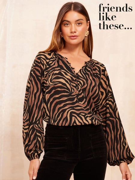 Friends Like These Brown Long Sleeve Mesh Top (AG9345) | € 28