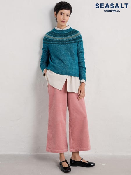 Seasalt Cornwall Blue Spruce Frost Fairisle Pattern Jumper (AG9662) | € 69