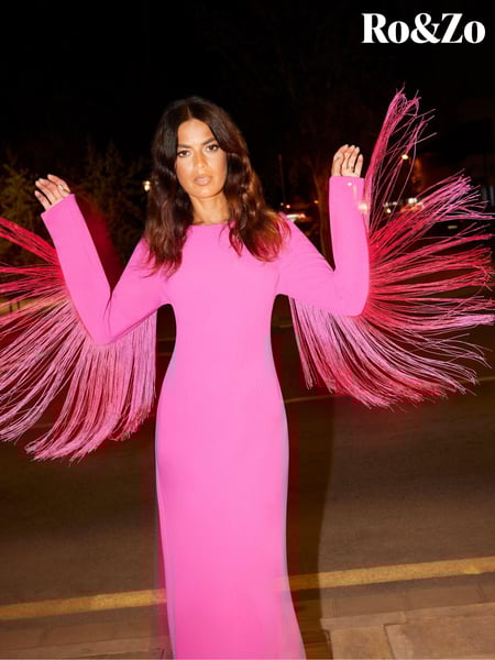 Ro&Zo Pink Francesca Pink Fringe Detail Dress (AG9731) | € 147