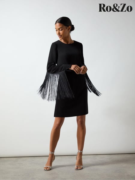 Ro&Zo Black Carolina Mini Fringe Dress (AG9770) | € 124