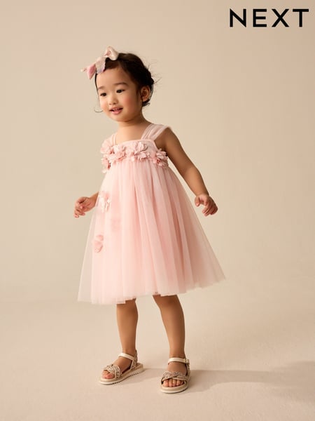 Pink Sleeveless Mesh Party Dress (3mths-7yrs) (AG9803) | € 34 - € 40