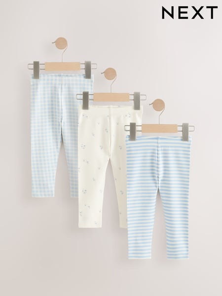 Blue Ribbed Leggings 3 Pack (3mths-7yrs) (AG9943) | € 17 - € 23
