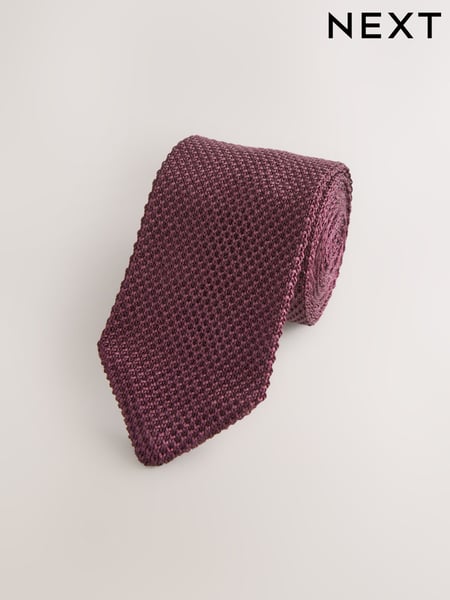 Red Knitted Silk Tie With Point (AH1134) | € 24