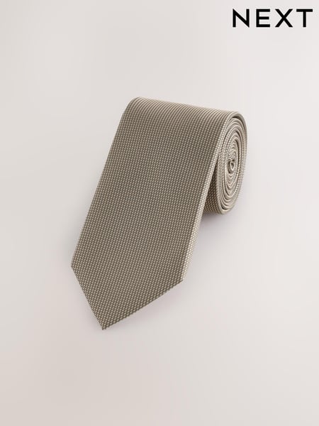Neutral Brown Slim Textured Tie (AH1137) | € 15