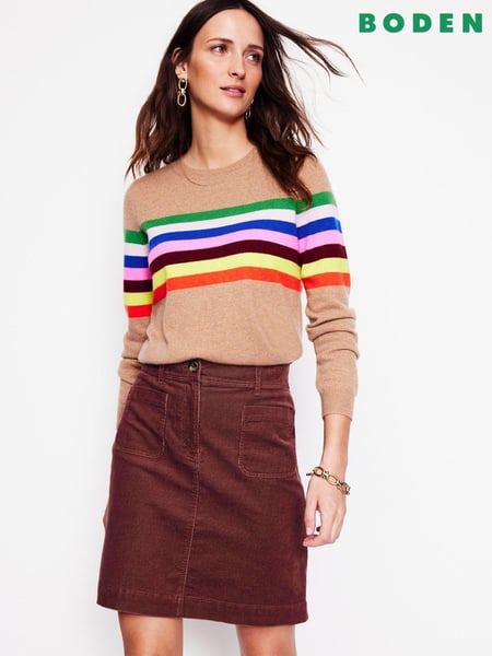 Boden Brown Estella Cord Skirt (AH4336) | € 40