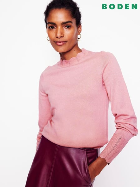 Boden Pink Scalloped Jumper (AH4373) | € 56
