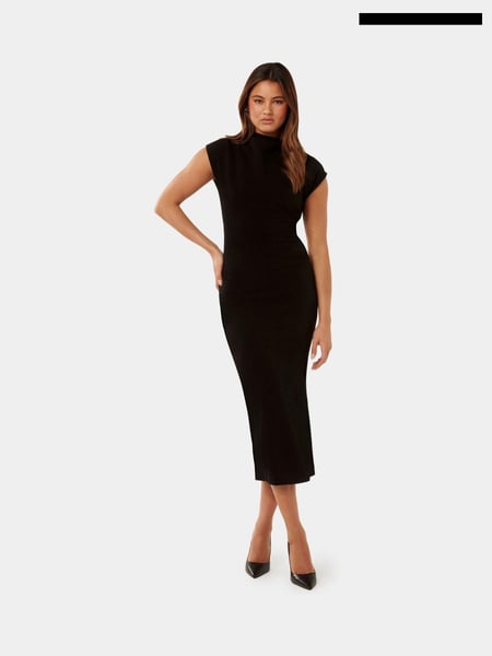 Forever New Black Samantha High Neck Midi Dress (AH6726) | € 86