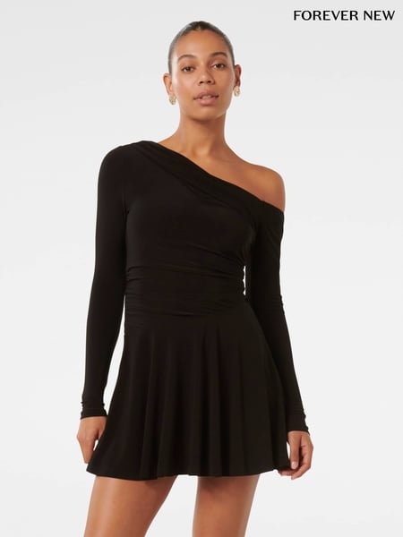 Forever New Black Mini Elise Jersey Twist Dress (AH6737) | € 140