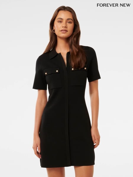 Forever New Black Mini Lucy Crepe Dress (AH6738) | € 148