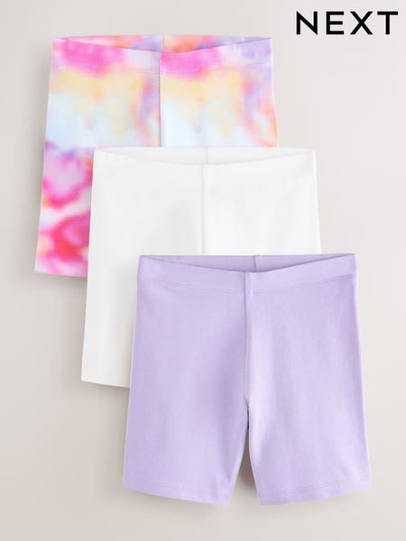 Lilac/White/Rainbow Cycle Shorts 3 Pack (3-16yrs) (AH9732) | € 14 - € 23