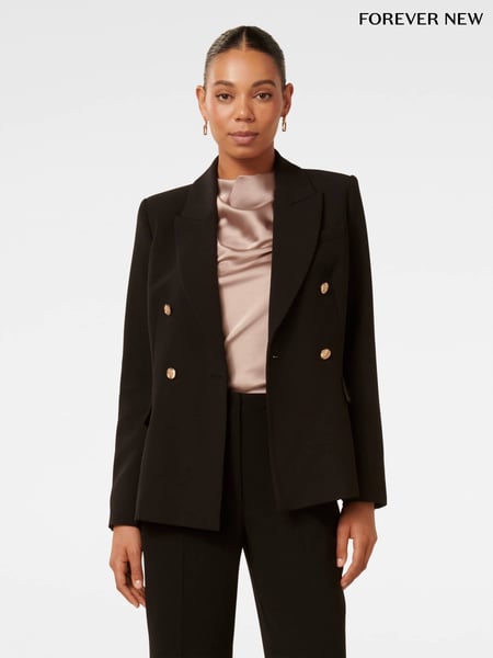 Forever New Black Celina Double Breasted Blazer (AJ0351) | € 74