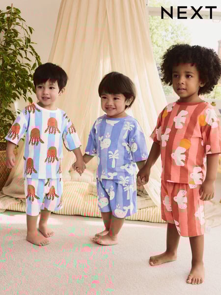 Multi Sea Creature Short Pyjamas 3 Pack (9mths-10yrs) (AJ0489) | € 28 - € 37