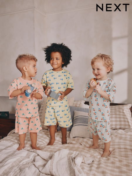 Multi Bright Transport Short Pyjamas 3 Pack (9mths-8yrs) (AJ0527) | € 28 - € 37