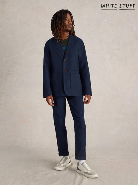 White Stuff Blue Moleskin 100% Cotton Regular Fit Blazer (AJ0653) | € 98