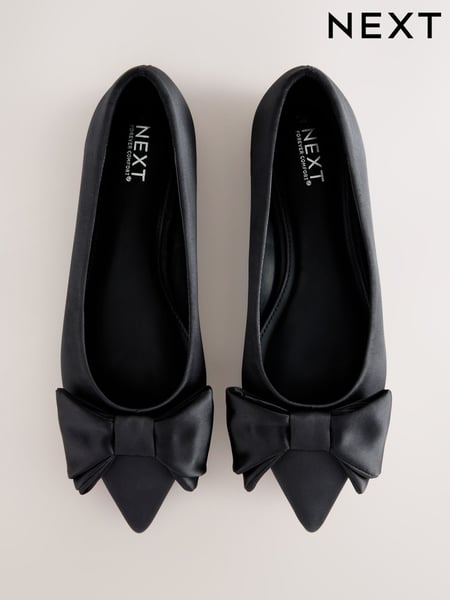 Black Forever Comfort® Point Toe Bow Ballerinas (AJ1485) | € 55