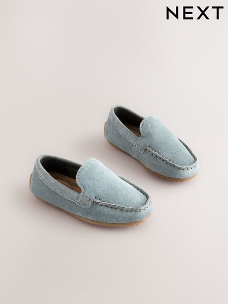 Blue Wide Fit (G) Suede Slip-Ons Loafers Shoes (AJ2161) | € 37 - € 43