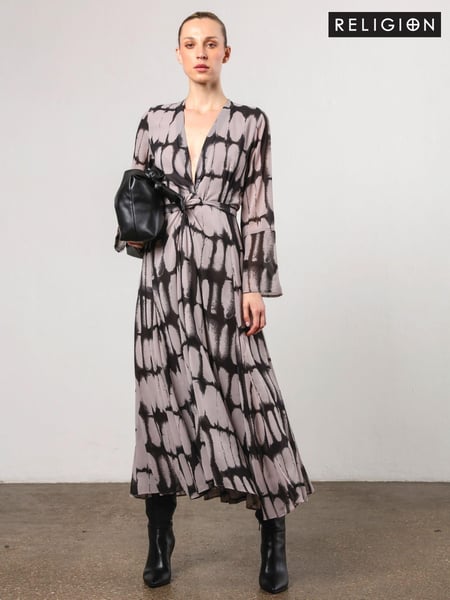 Religion Grey Flash Maxi Dress With Multi Tying Wrap Options (AJ3653) | € 164