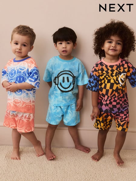 Multi Bright Tiedye Short Pyjamas 3 Pack (9mths-12yrs) (AJ4844) | € 30 - € 41