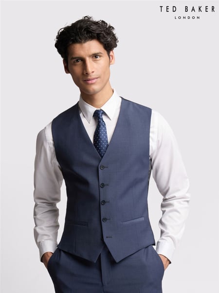 Ted Baker Tailoring Blue Premium Panama Waistcoat (AJ5102) | € 156