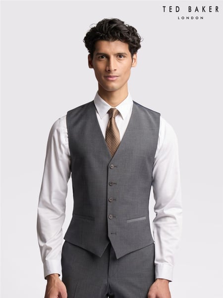 Ted Baker Tailoring Grey Prem Panama Slim Waistcoat (AJ5111) | € 156