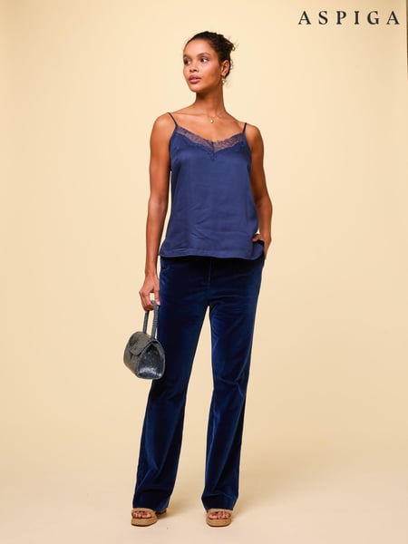 Aspiga Blue Velvet 100% Cotton Trousers (AJ5140) | € 125