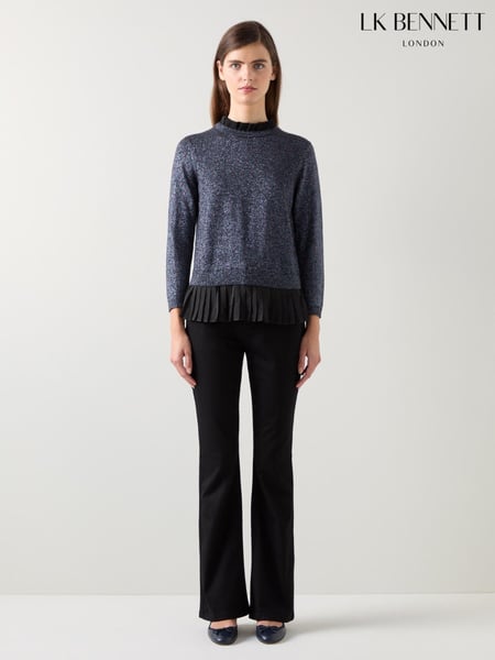 LK Bennett Black Mary Pleated Detail Knit Jumper (AJ5470) | € 264