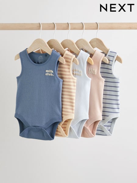 Minerals 100% Cotton  Baby Vest Bodysuits 5 Pack (AJ5544) | € 21 - € 24