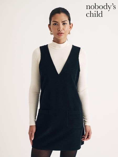 Nobodys Child Black Piper Pinny Corduroy Mini Dress (AJ6019) | € 51