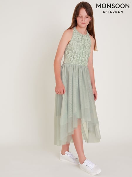 Monsoon Green Hayley Halter Lace Prom Dress (AJ6341) | € 81 - € 89