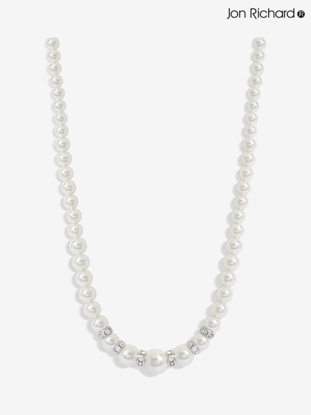 Jon Richard Silver Tone Pearl And Crystal Rhondelle Necklace (AJ6781) | € 39