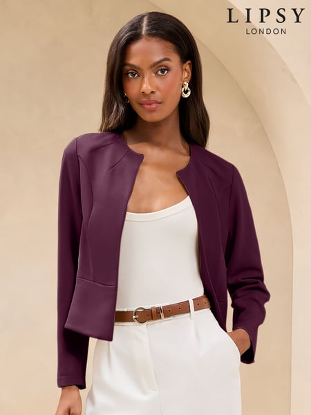 Lipsy Purple Cropped Collarless Blazer (AJ6995) | € 55
