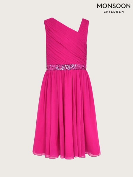 Monsoon Pink Abigail Drape Sequin Dress (AJ7067) | € 35 - € 39