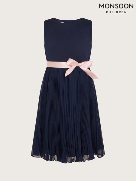 Monsoon Blue Sally Scuba Pleated Dress (AJ7075) | € 70 - € 86