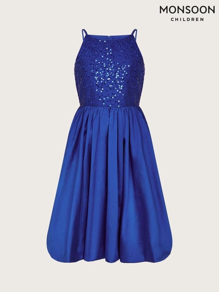 Monsoon Blue Petalova Sequin Prom Dress (AJ7113) | € 49 - € 54