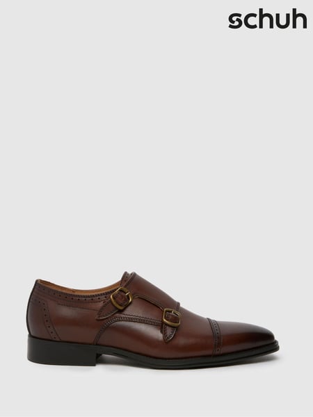Schuh Ronaldo Leather Monk Brown Shoes (AJ7513) | € 94